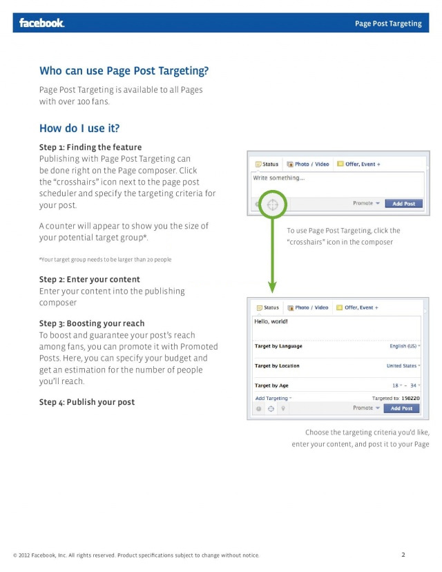 Who can use Facebook Page Post Targeting?