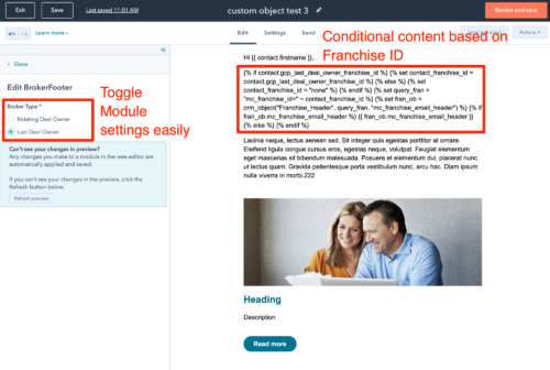 HubSpot programable email beta email template development