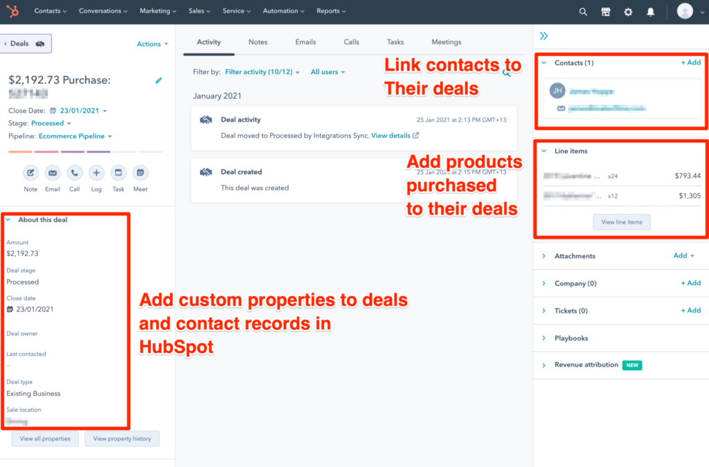 Zen HubSpot Integration Deal setup in HubSpot