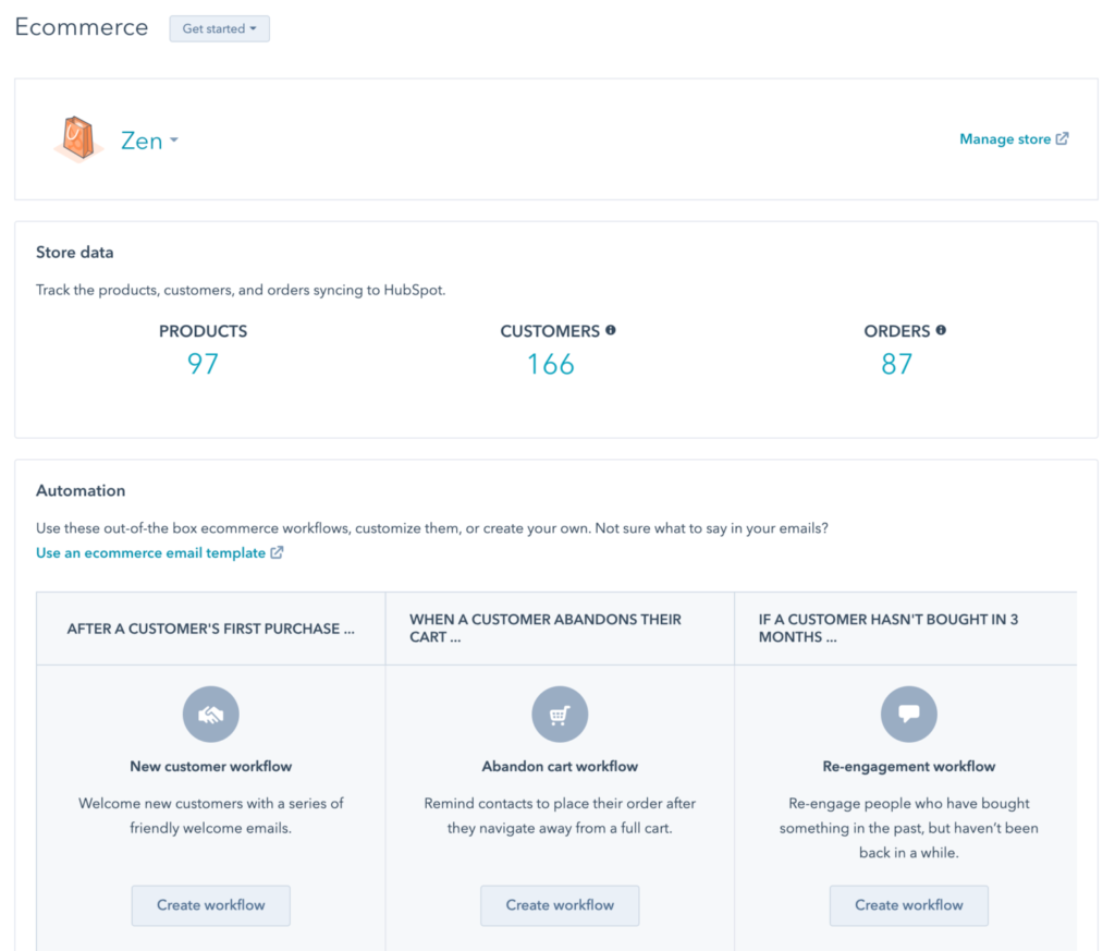 Zen HubSpot Integration Ecommerce