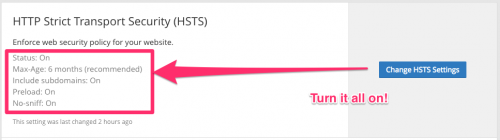 Cloudflare configure HSTS