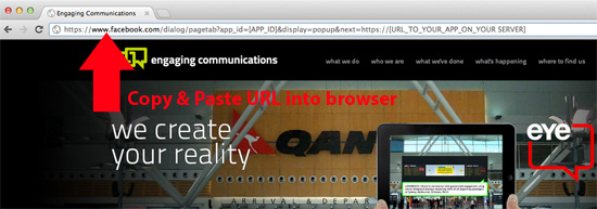 Facebook app URL