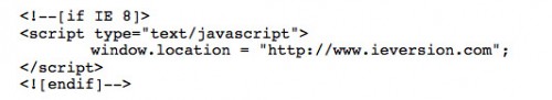 IE8 code snippet